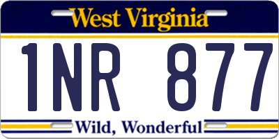 WV license plate 1NR877
