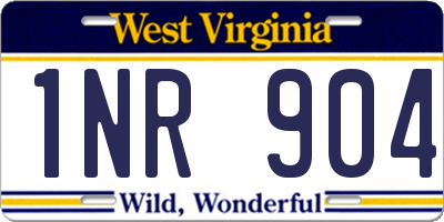 WV license plate 1NR904
