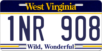 WV license plate 1NR908