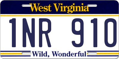 WV license plate 1NR910