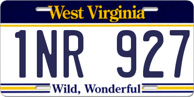WV license plate 1NR927