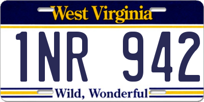 WV license plate 1NR942