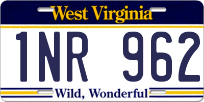 WV license plate 1NR962