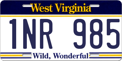 WV license plate 1NR985