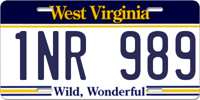 WV license plate 1NR989
