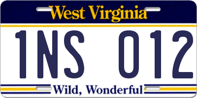 WV license plate 1NS012