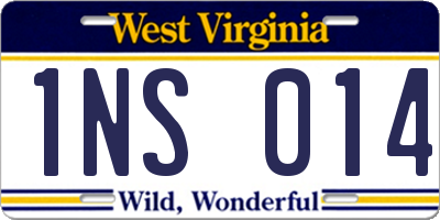 WV license plate 1NS014