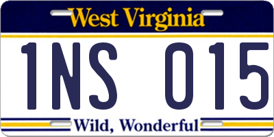 WV license plate 1NS015