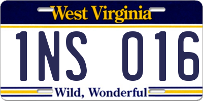 WV license plate 1NS016