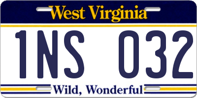 WV license plate 1NS032
