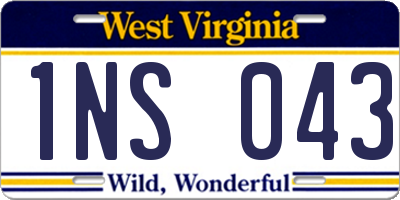WV license plate 1NS043