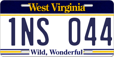 WV license plate 1NS044