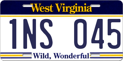 WV license plate 1NS045