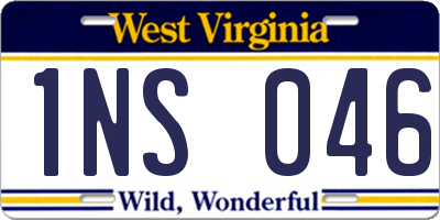 WV license plate 1NS046