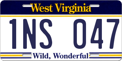 WV license plate 1NS047