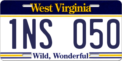 WV license plate 1NS050