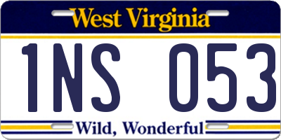 WV license plate 1NS053