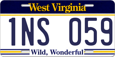 WV license plate 1NS059
