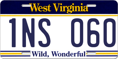 WV license plate 1NS060