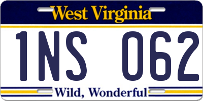 WV license plate 1NS062
