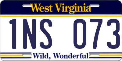 WV license plate 1NS073
