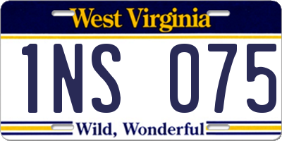 WV license plate 1NS075