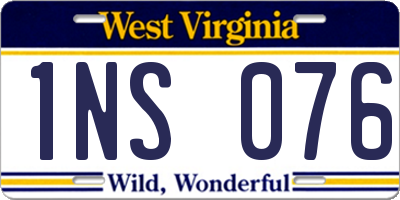 WV license plate 1NS076