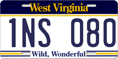WV license plate 1NS080