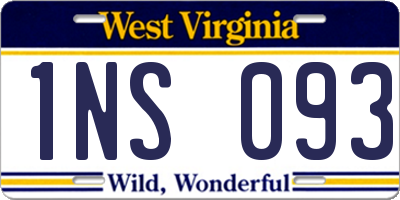 WV license plate 1NS093