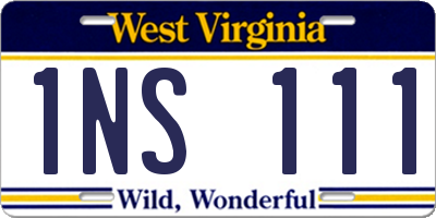 WV license plate 1NS111