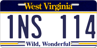 WV license plate 1NS114