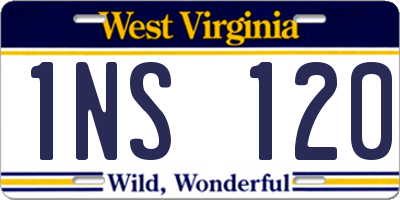 WV license plate 1NS120