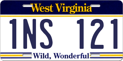 WV license plate 1NS121