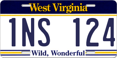 WV license plate 1NS124