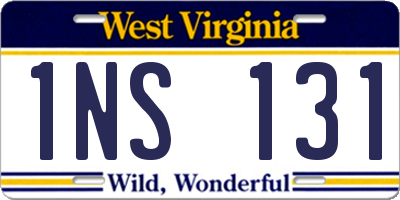 WV license plate 1NS131