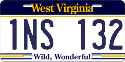 WV license plate 1NS132