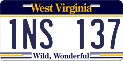 WV license plate 1NS137