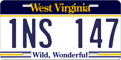 WV license plate 1NS147