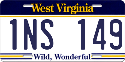 WV license plate 1NS149