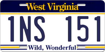 WV license plate 1NS151