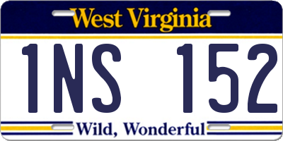 WV license plate 1NS152