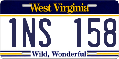 WV license plate 1NS158