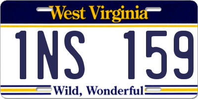 WV license plate 1NS159