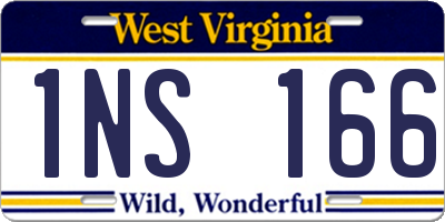 WV license plate 1NS166