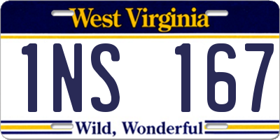 WV license plate 1NS167