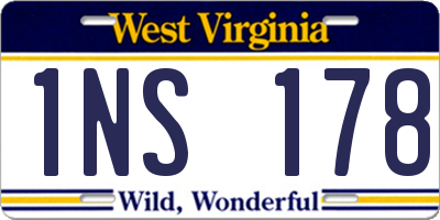 WV license plate 1NS178