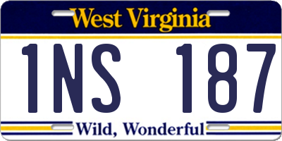 WV license plate 1NS187