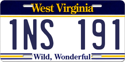 WV license plate 1NS191