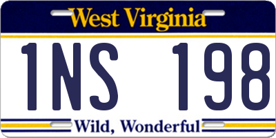 WV license plate 1NS198