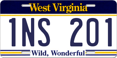 WV license plate 1NS201